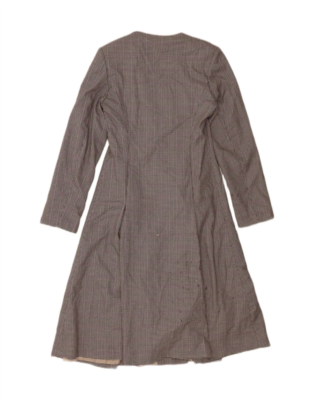 MIDINETTE Womens Double Breasted Coat UK 14 Medium Black Houndstooth