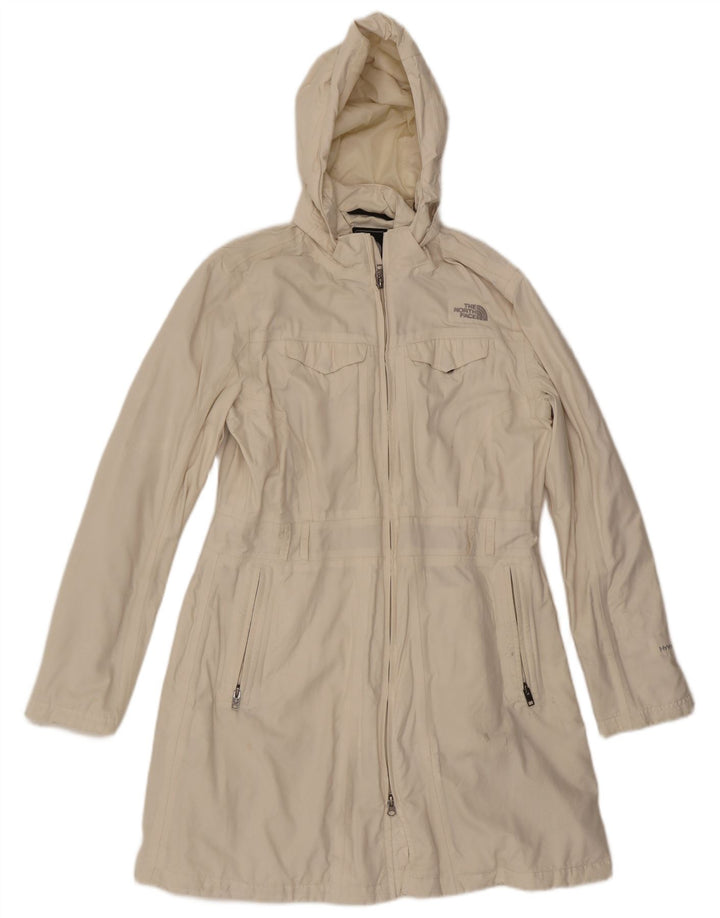 THE NORTH FACE Overfrakke med hætte til kvinder UK 14 Stor hvid nylon