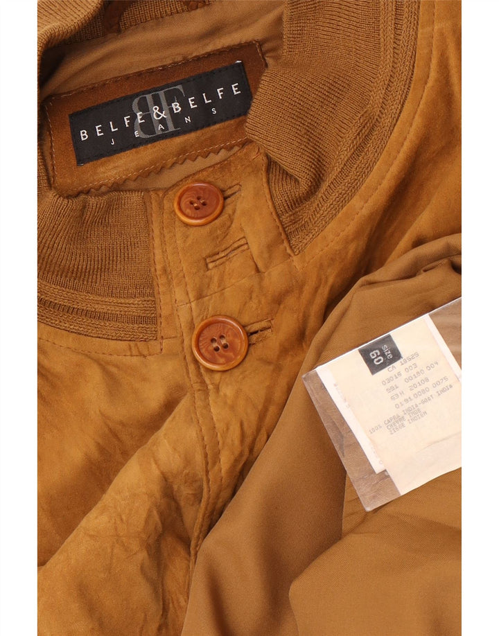 Belfe & Belfe Herre Ruskind Bomber Jacket IT 60 5XL Brunt Læder