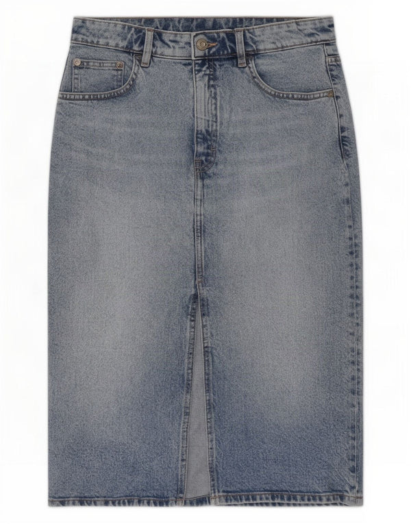 Zara Dame Denim Nederdel Medium W28 Blå