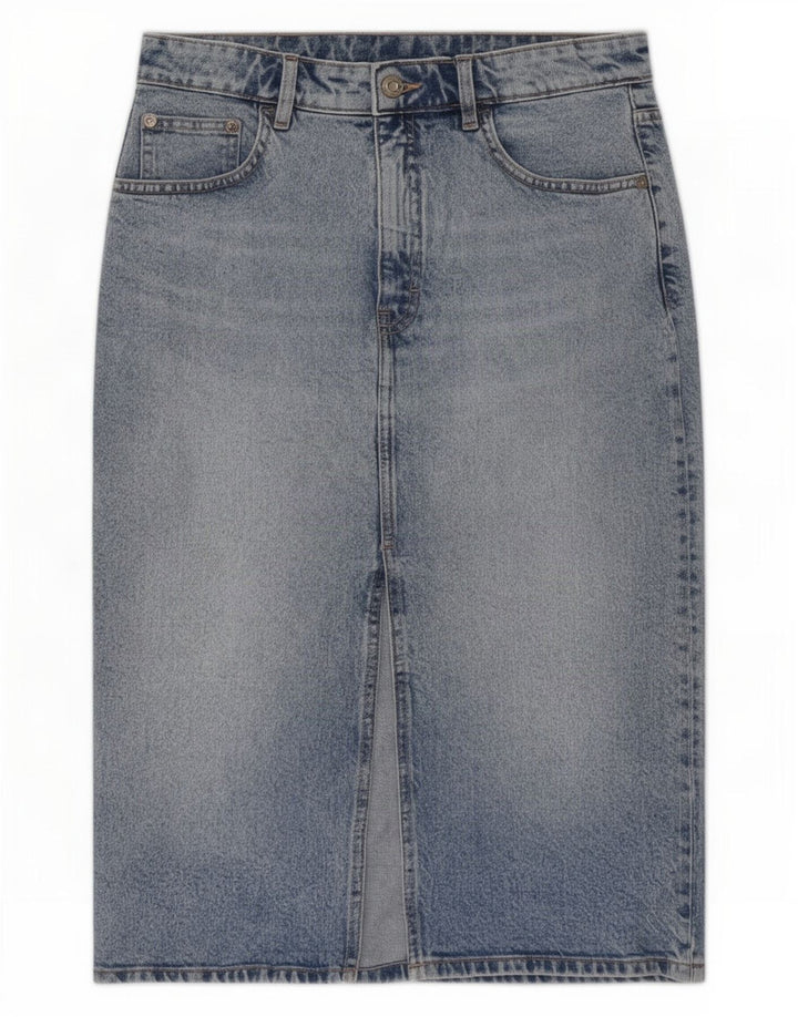 Zara Dame Denim Nederdel Medium W28 Blå