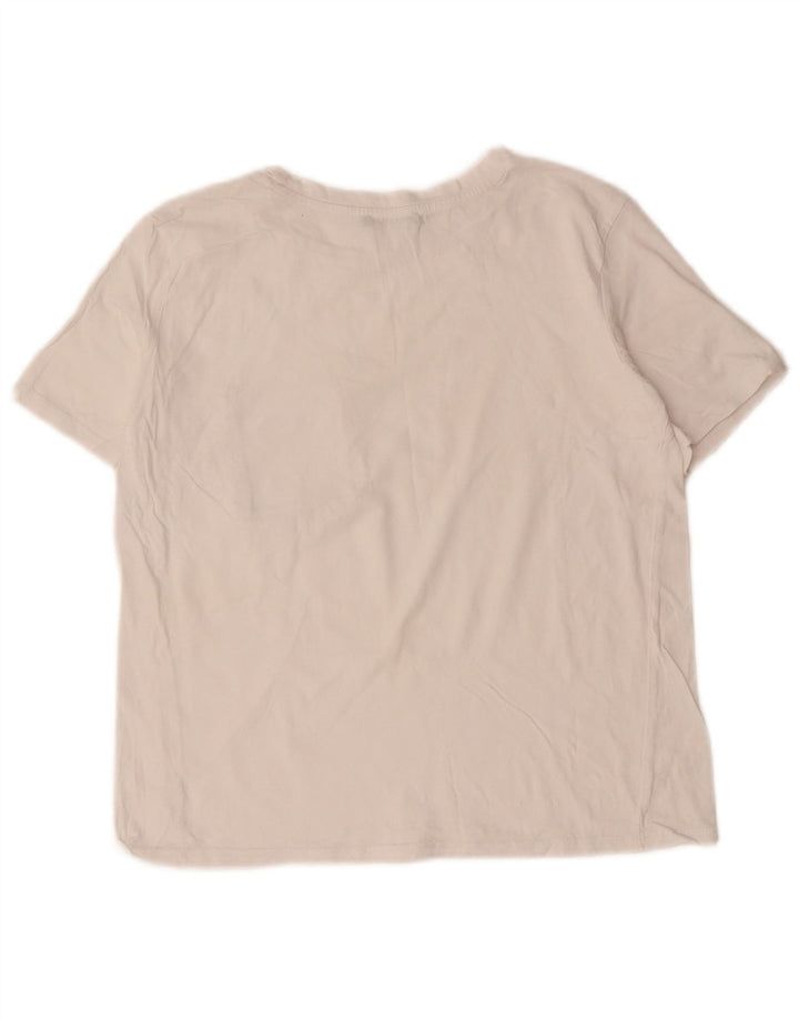 ZARA Womens Crop T-Shirt Top UK 12 Medium Off White