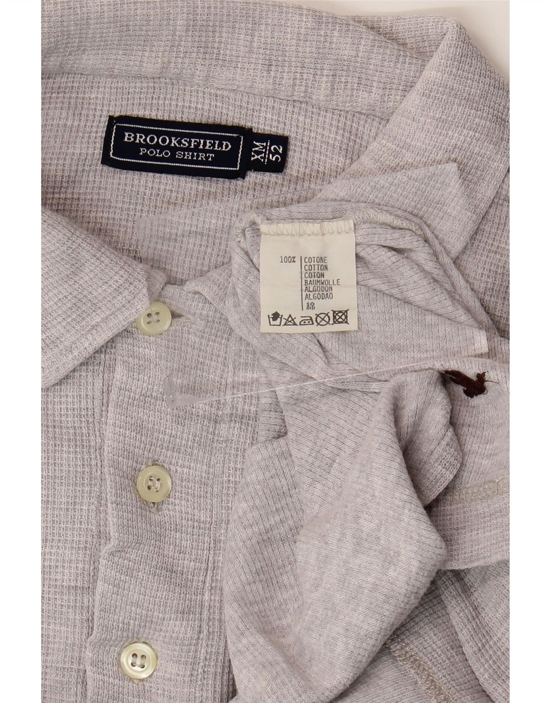 BROOKSFIELD Poloshirt til mænd IT 52 Stor grå flækket bomuld