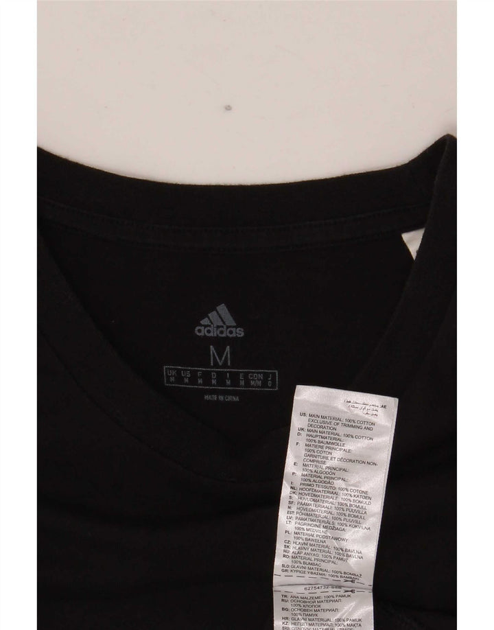 Adidas Herre T-Shirt Top Medium Sort Bomuld