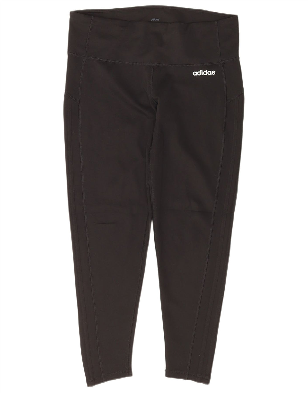 ADIDAS Womens Climalite Crop Leggings UK 16/18 Large Black Polyester