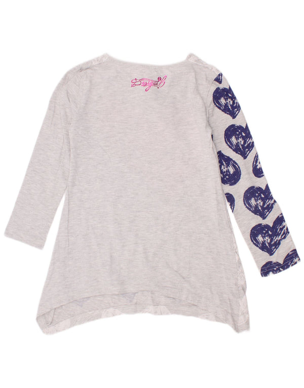 Desigual Piger Grafisk Langærmet Tunika Kjole 5-6 år Grå Flecked Heart