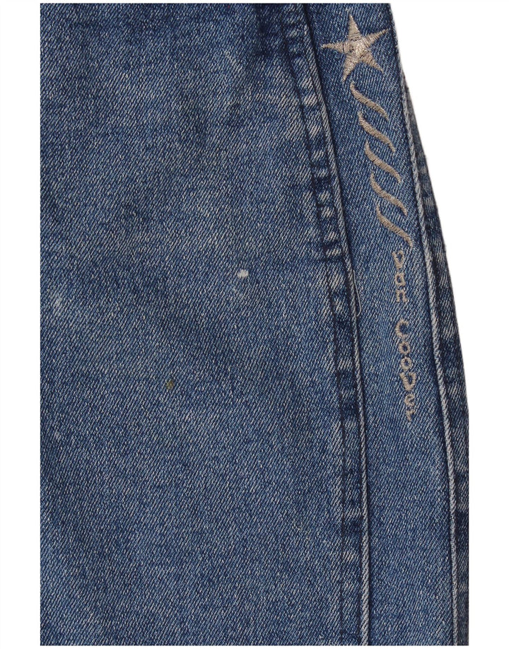 Vintage Dame Mini Denim Nederdel IT 46 Stor W32 Blå Bomuld