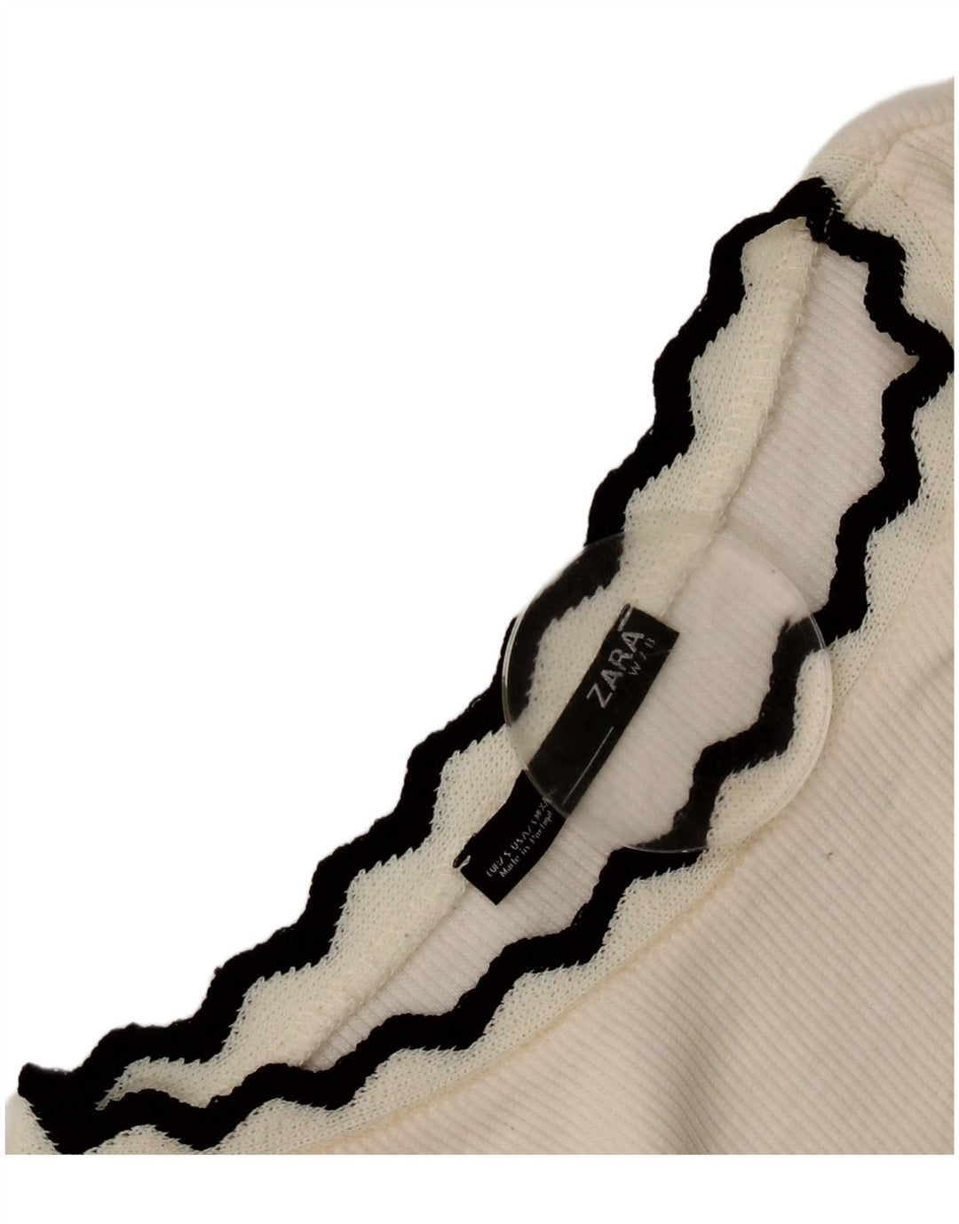 Zara Womens Crop Top Langærmet UK 8 Small White