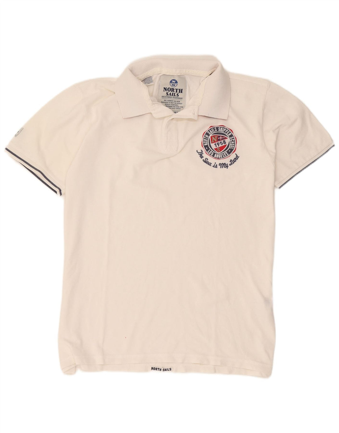 North Sails Herre Grafisk Polo Shirt 2XL Hvid Bomuld