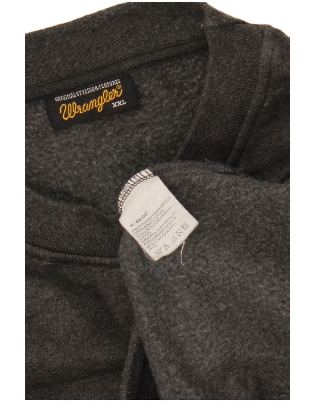 WRANGLER Mens Sweatshirt Jumper 2XL Grey Cotton