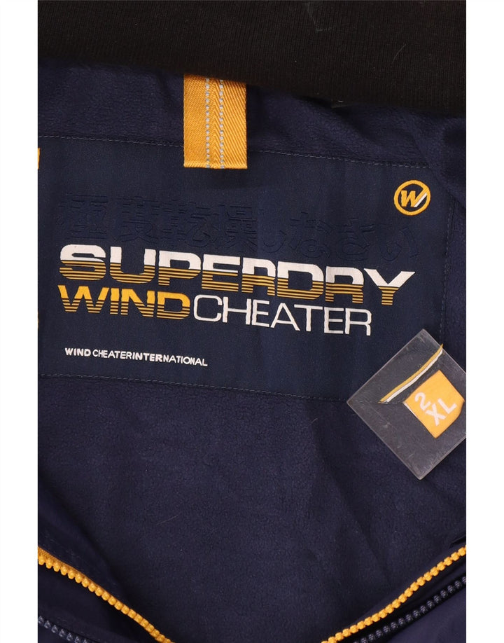 Superdry Windcheater Graphic Windbreaker Jacket UK 20 2XL Marineblå