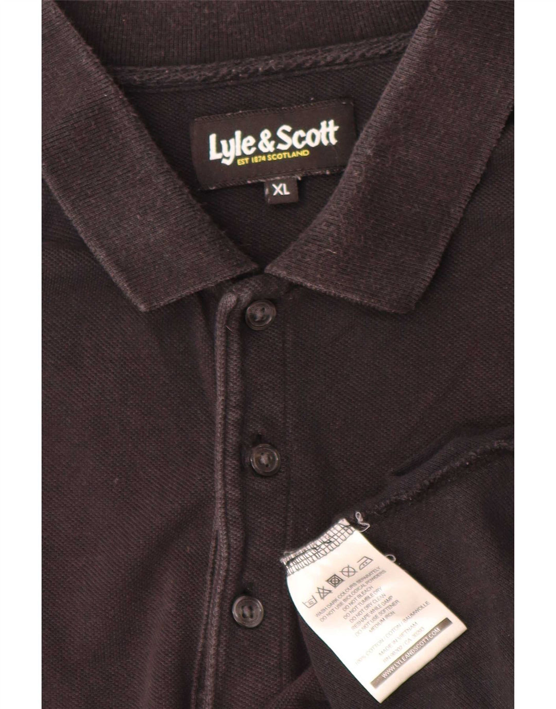 Lyle & Scott herre poloshirt XL sort bomuld