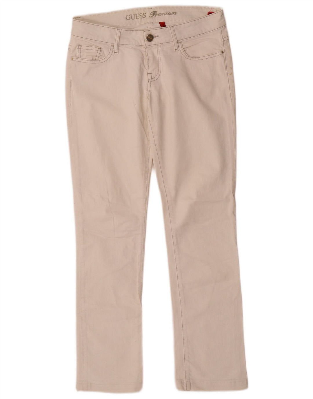 Guess Dame Stretch Slim Jeans W27 L28 Hvid Bomuld