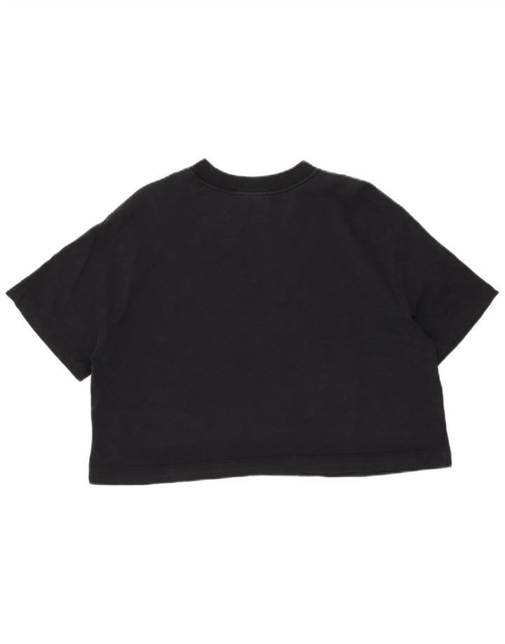 NIKE Womens Oversized Crop Graphic T-Shirt Top UK 14 Medium Black
