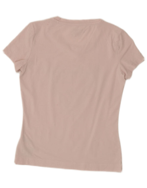 Guess Grafisk T-shirt top til kvinder UK 10 Small Pink Floral Cotton
