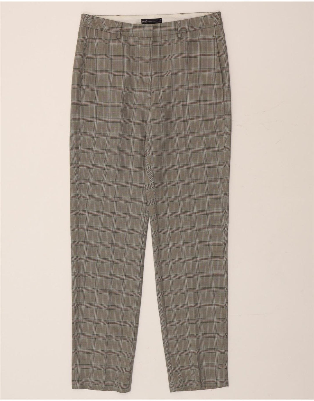 Marks & Spencer Chinobukser til kvinder UK 12 Medium W32 L33 Grå Houndstooth