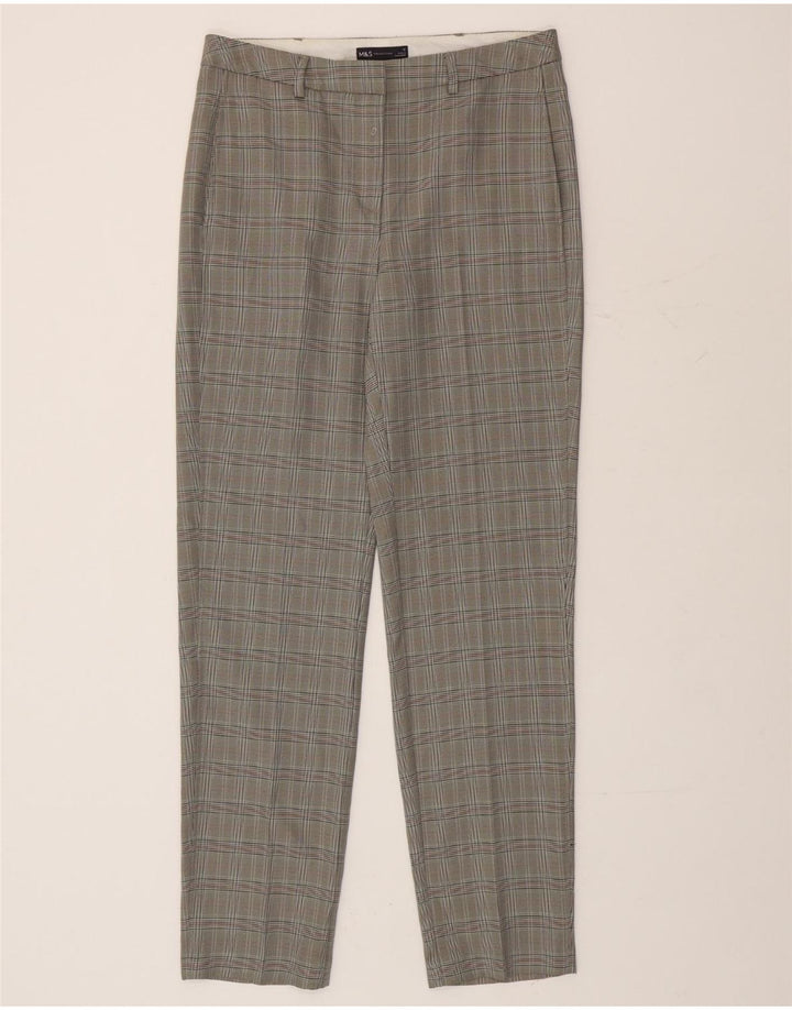 Marks & Spencer Chinobukser til kvinder UK 12 Medium W32 L33 Grå Houndstooth