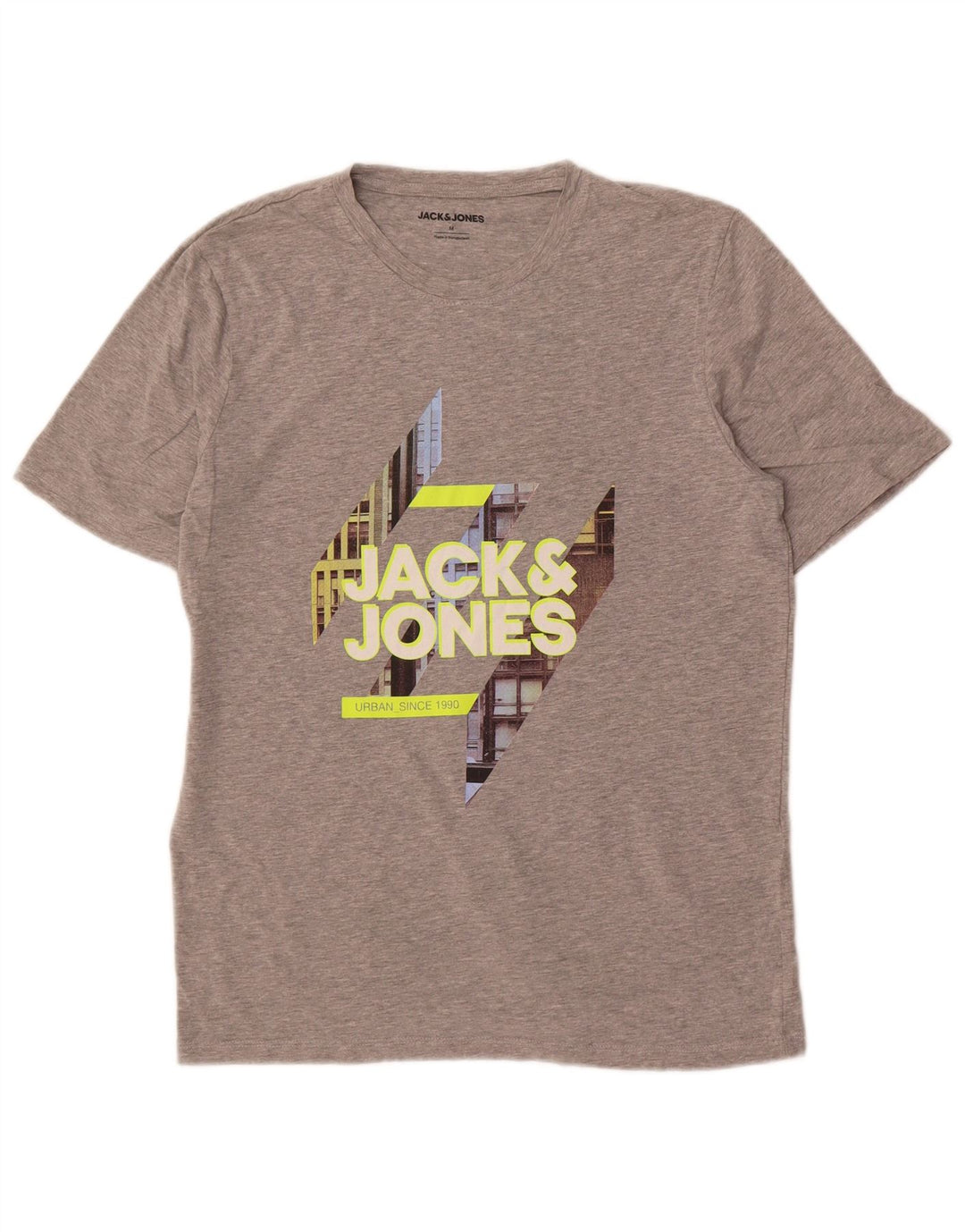 Jack & Jones Herre grafisk T-shirt Top mellemgrå bomuld