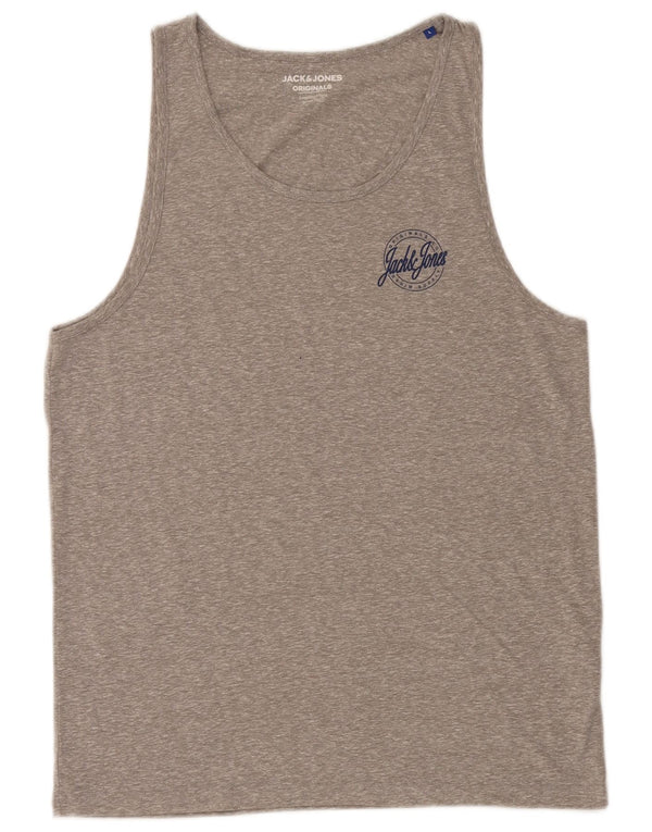 Jack & Jones Herre T-Shirt Top Stor grå Flecked Polyester