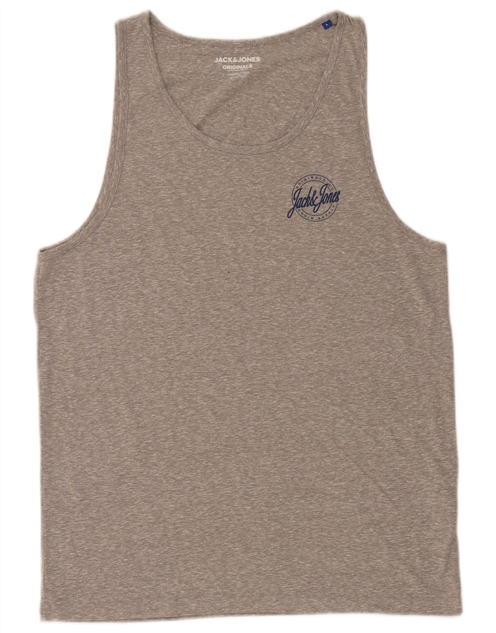Jack & Jones Herre T-Shirt Top Stor grå Flecked Polyester