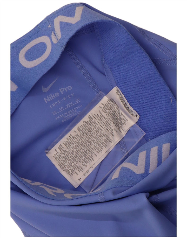 NIKE Dri Fit grafiske leggings til kvinder UK 6 XS blå polyester