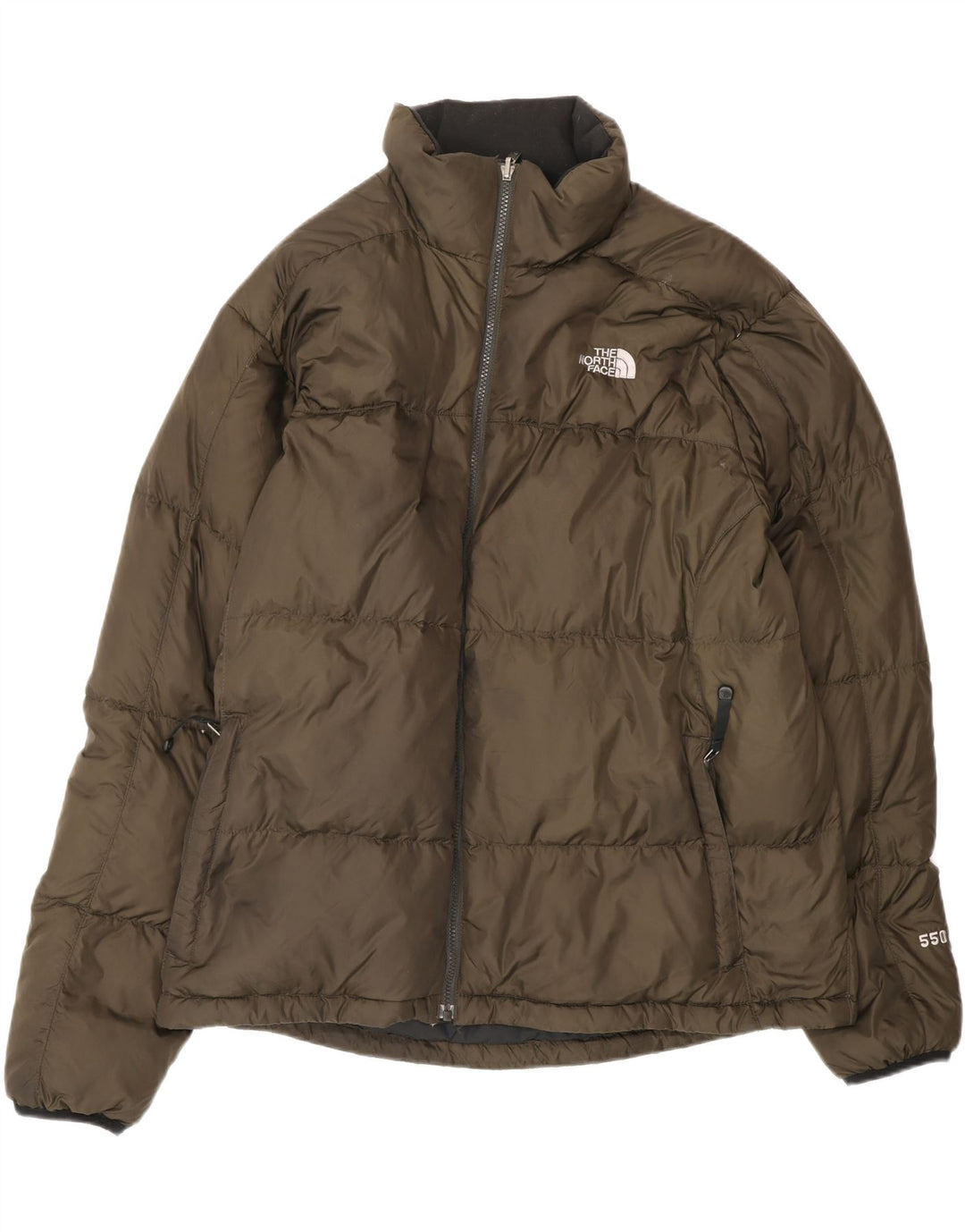 THE NORTH FACE Herre 550 polstret jakke UK 42 XL Khaki Nylon