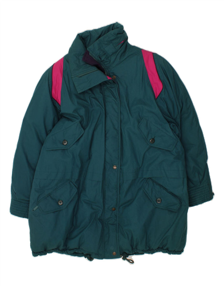 C&A Womens Oversized Windbreaker Jacket EU 44 XL Green Colourblock Cotton Vintage C&A and Second-Hand C&A from Messina Hembry 