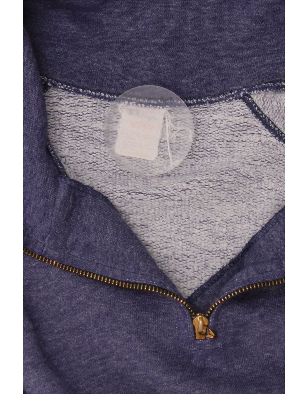 CHAMPION Mens Zip Neck Sweatshirt Jumper Medium Navy Blue