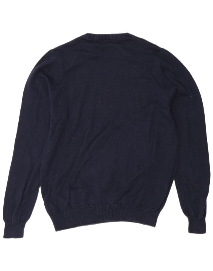 MARKS & SPENCER Herre sweater med rund hals, stor marineblå bomuld