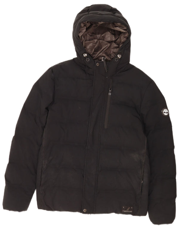 Timberland Herre hættepolstret jakke UK 38 Medium Sort Polyester
