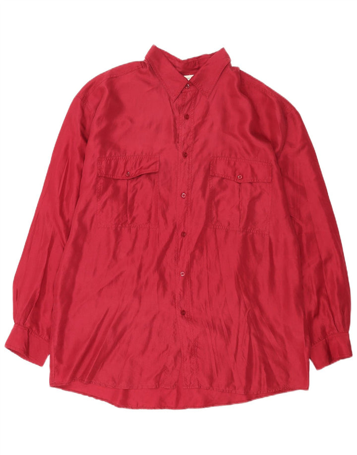 Vintage herreskjorte XL rød silke