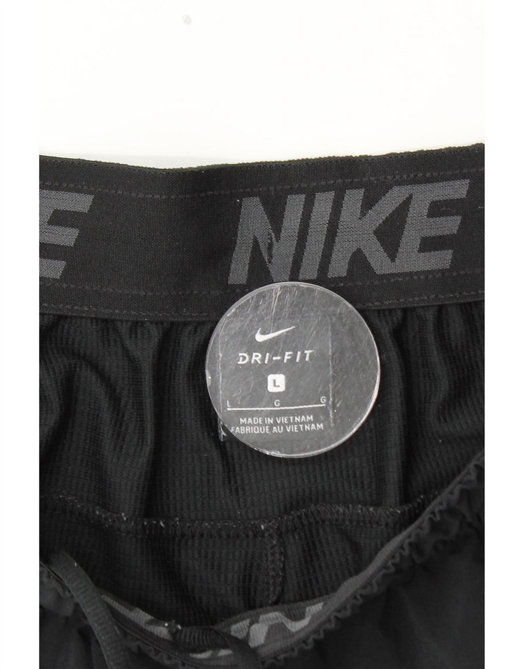 NIKE Dri Fit grafiske sportsshorts til mænd, store sorte polyester