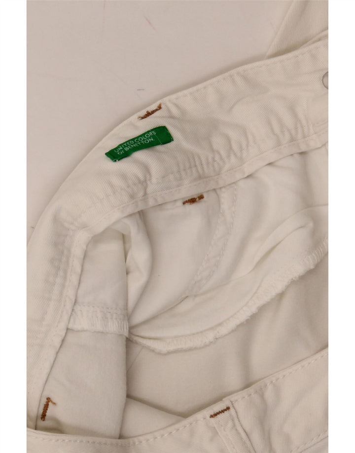 BENETTON Womens Straight Cropped Trousers W32 L24  White Vintage Benetton and Second-Hand Benetton from Messina Hembry 