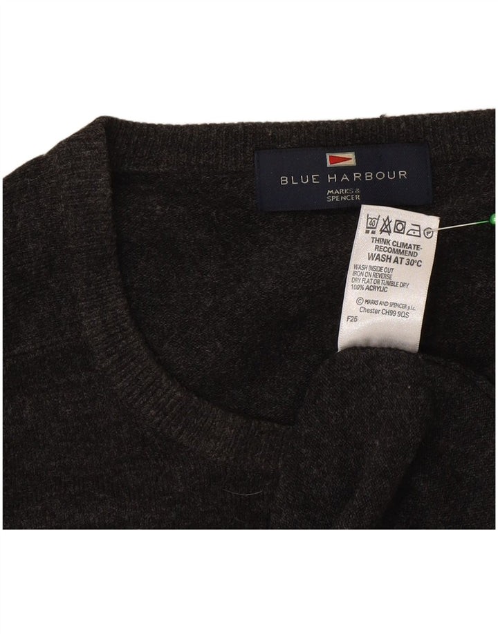 Marks & Spencer Herre sweater med rund hals, mellemgrå akryl
