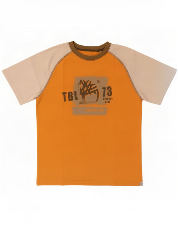 Timberland Boys Grafisk T-Shirt Top 11-12 år Orange Colourblock