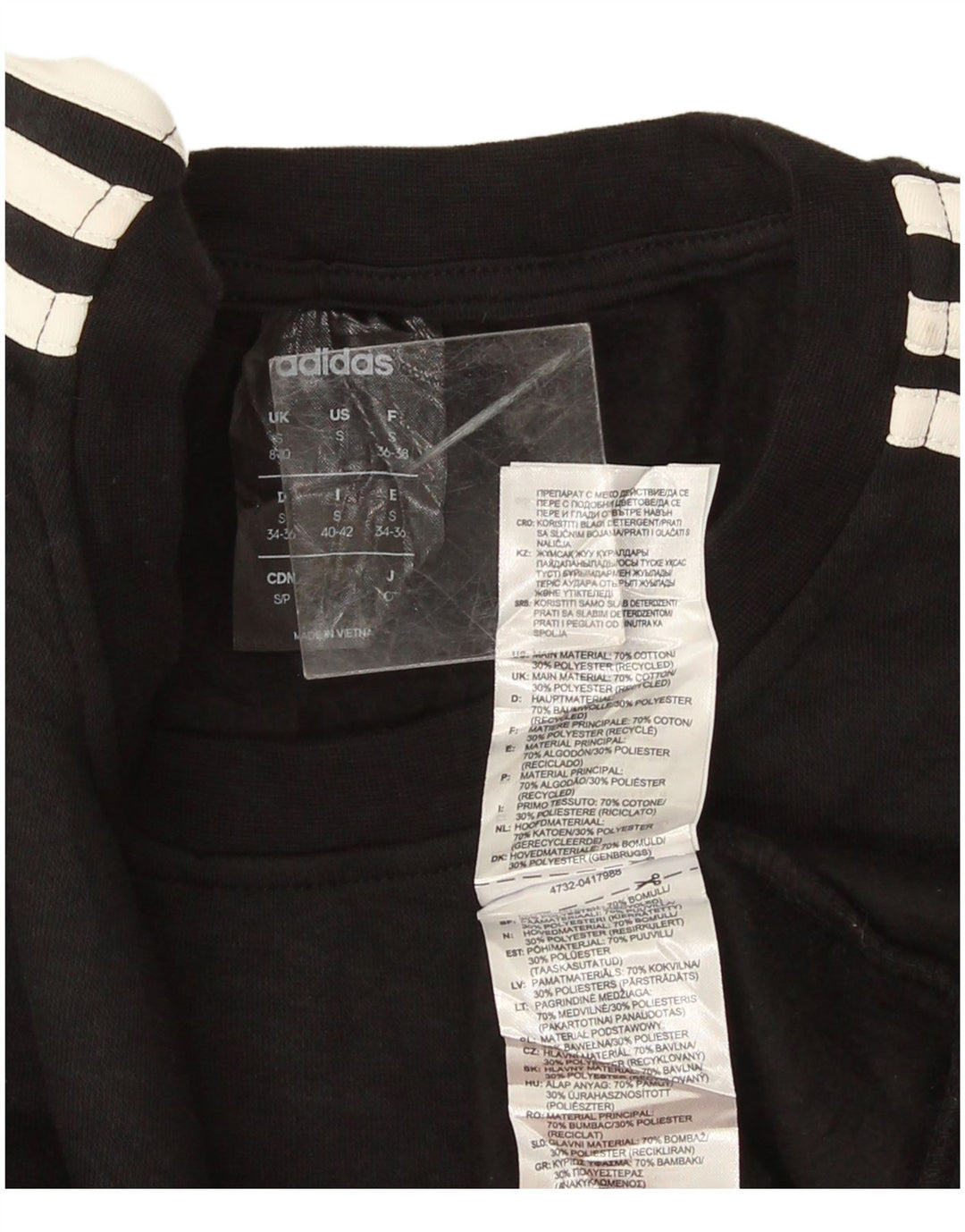 Adidas Dame Sweatshirt Jumper UK 8/10 Small Black Bomuld