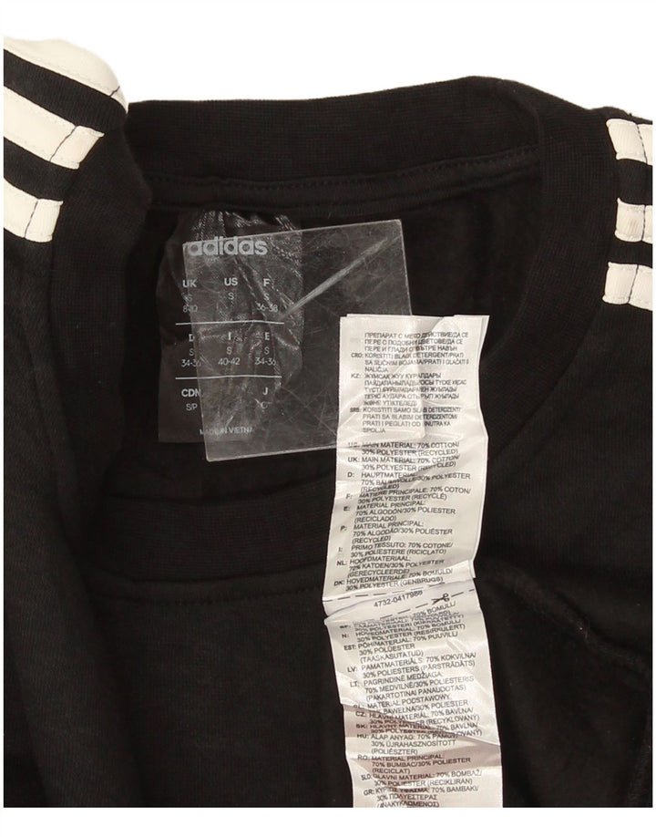 Adidas Dame Sweatshirt Jumper UK 8/10 Small Black Bomuld