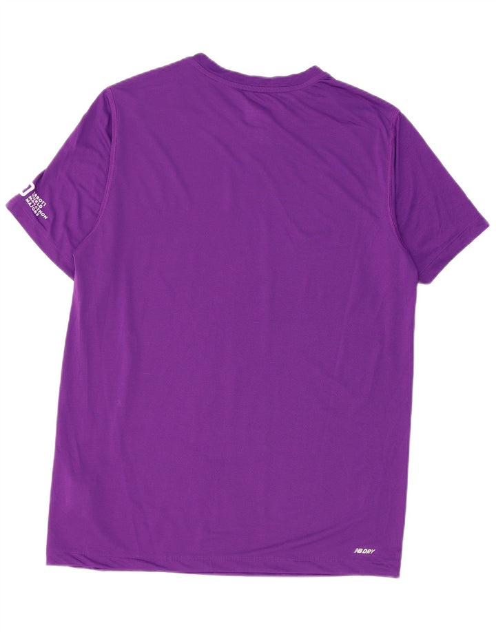 New Balance Herre grafisk T-shirt Top Medium Lilla Polyester
