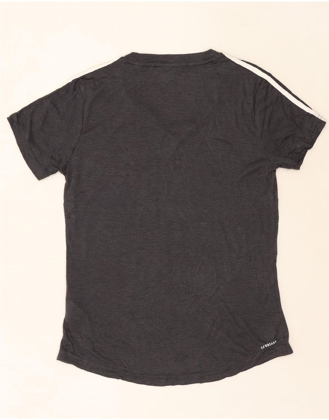 ADIDAS Womens Aeroready T-Shirt Top UK 8/10 Small Grey Polyester Vintage Adidas and Second-Hand Adidas from Messina Hembry 