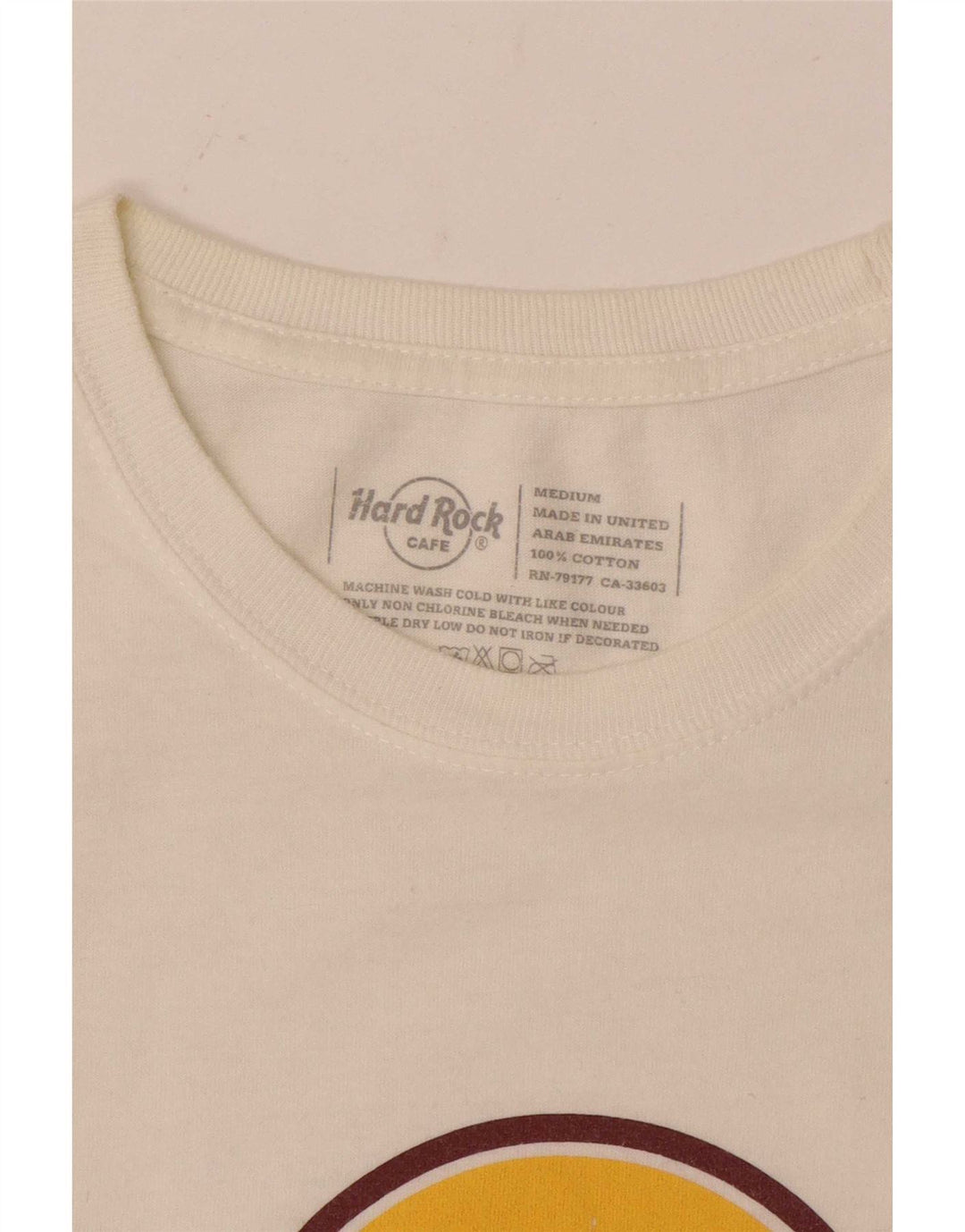 Hard Rock Cafe Herre Dublin Grafisk T-Shirt Top Medium Hvid Bomuld
