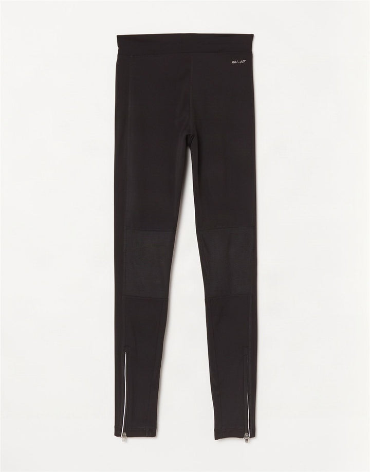Nike Dame Dri Fit Leggings UK 10 Small Black Polyester