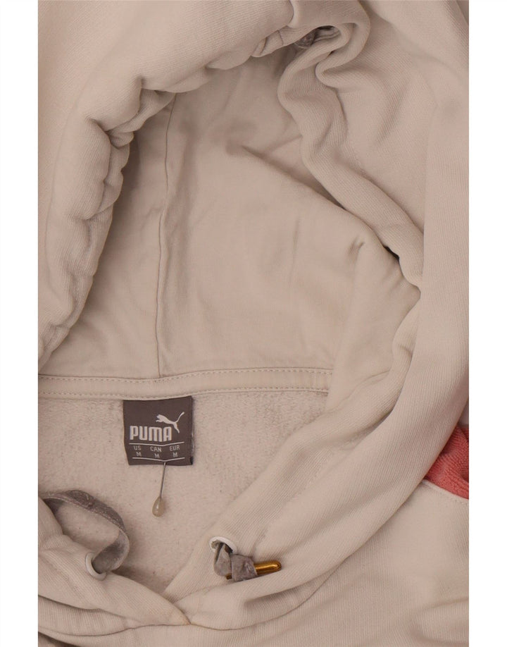 Puma Graphic Hoodie Jumper UK 14 Medium White Colourblock