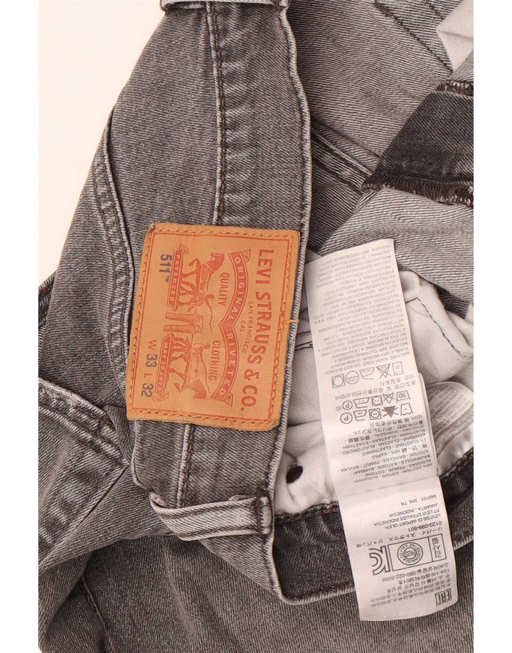 Levi's Herre 511 Slim Jeans W33 L32 Grå Bomuld