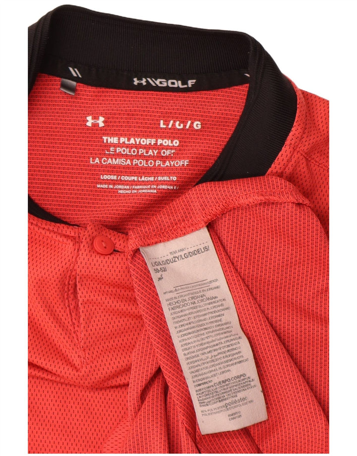 Under Armour Herre Polo Shirt Stor Rød Colourblock Polyester