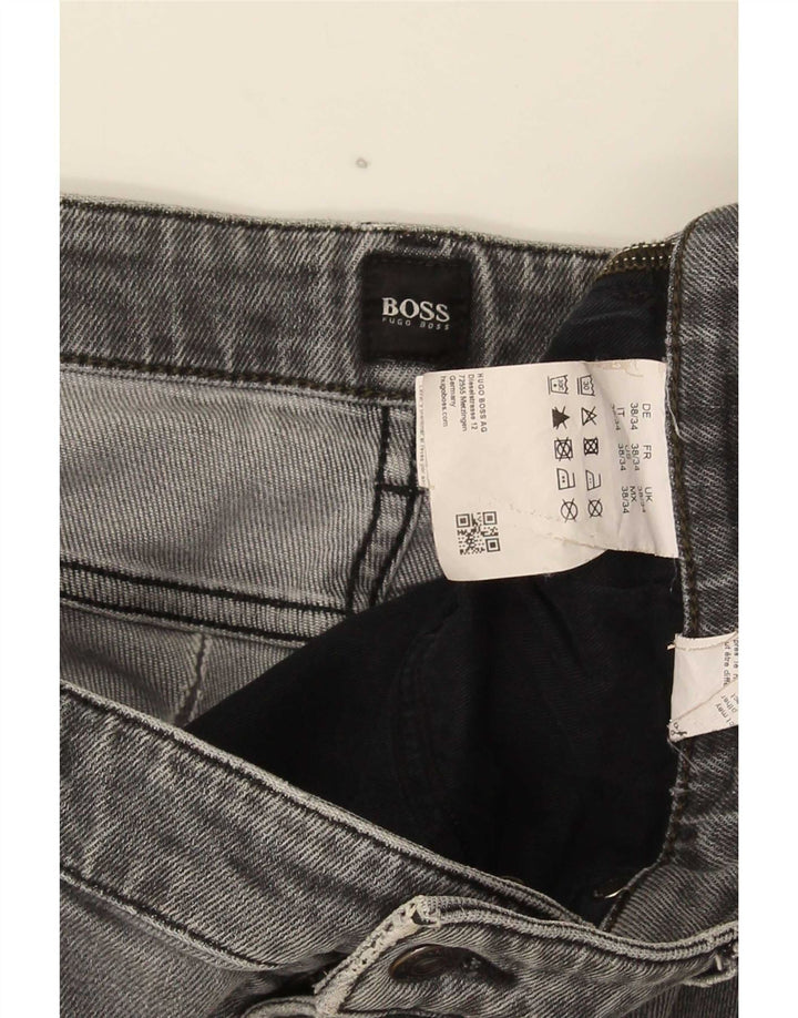Hugo Boss Herre Slim Jeans W38 L34 Grå Bomuld