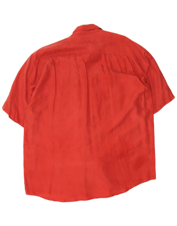 BRUGI Kortærmet Herreskjorte Stor Rød Silke