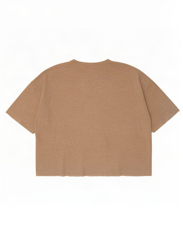 Zara Dame Trafaluc Oversized bluse Top UK 16 Large Beige Spotted Viscose