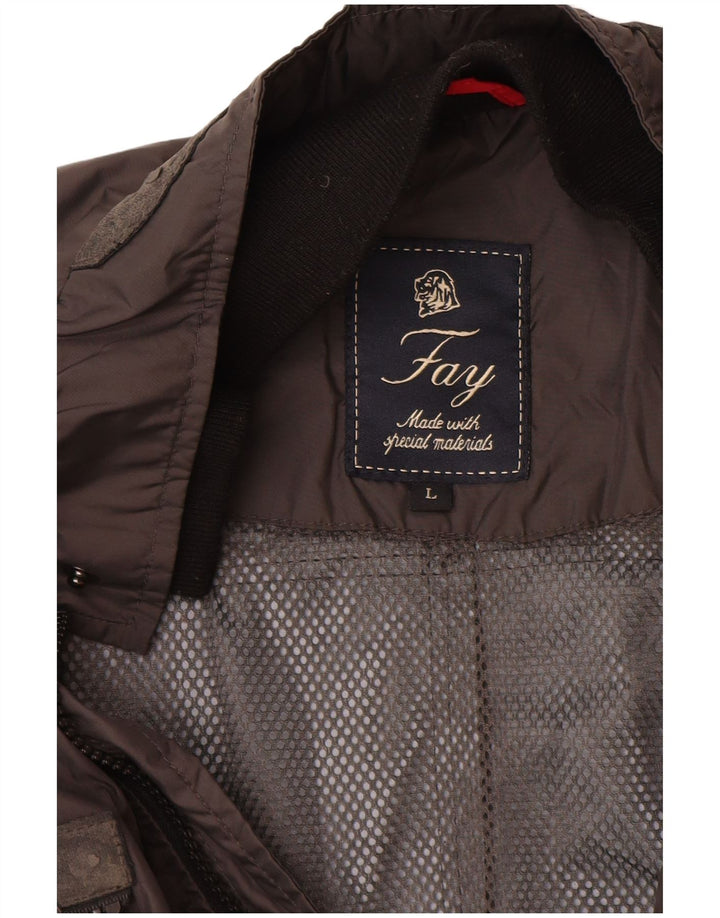 Fay Womens Bomber Jacket UK 16 Stor brun polyamid