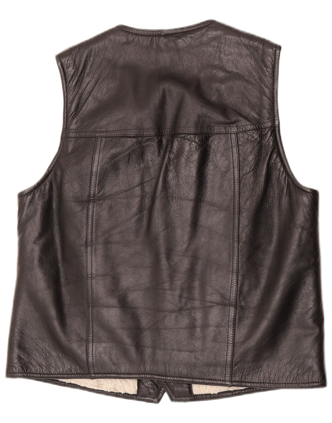 Vintage herre lædervest medium sort