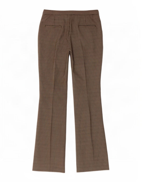 Zara Højtaljede jakkesætsbukser til kvinder store W30 L33 Brown Houndstooth